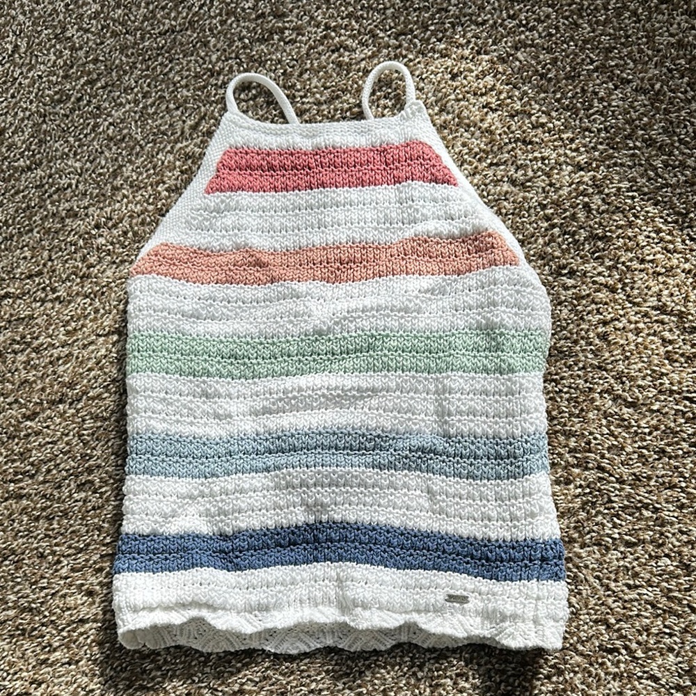 Never worn- Multicolor Striped Women's Halter Top